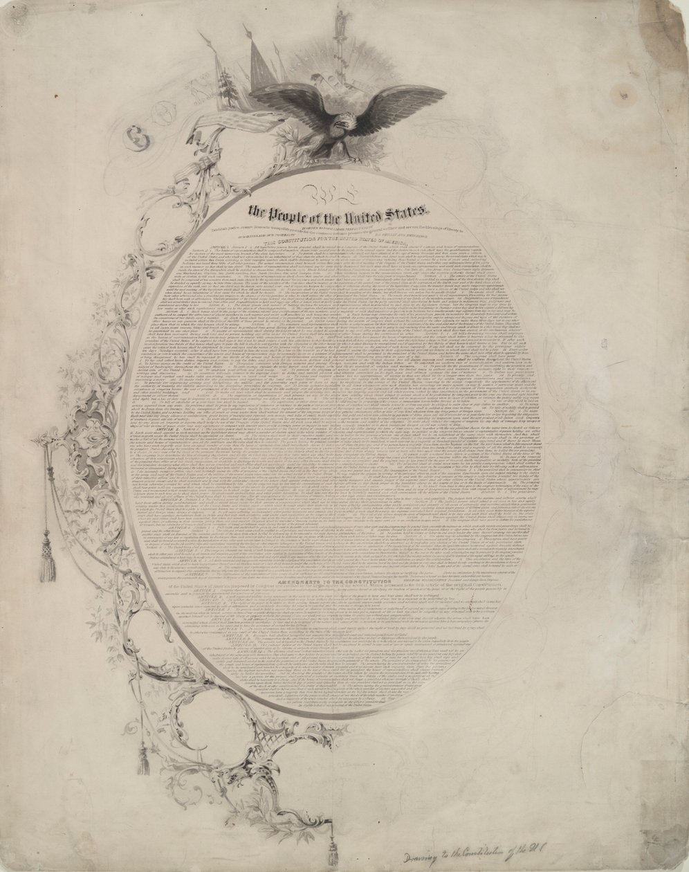 Disegno per la Costituzione degli Stati Uniti da John William Casilear