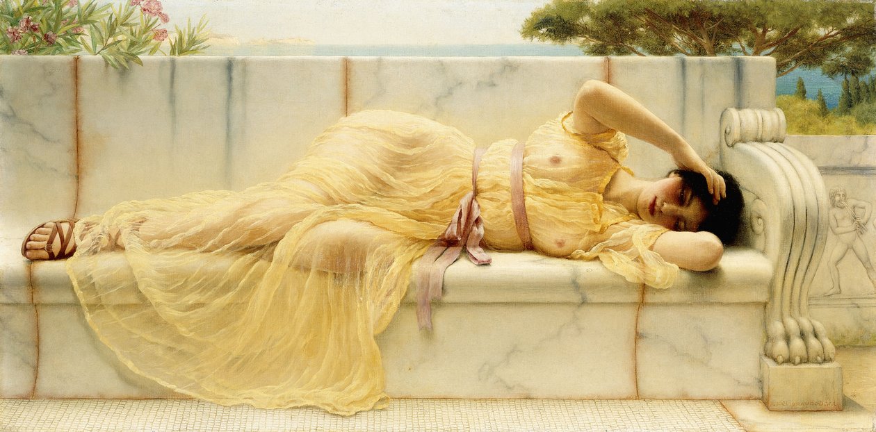 Ragazza in drappeggio giallo, 1901 da John William Godward