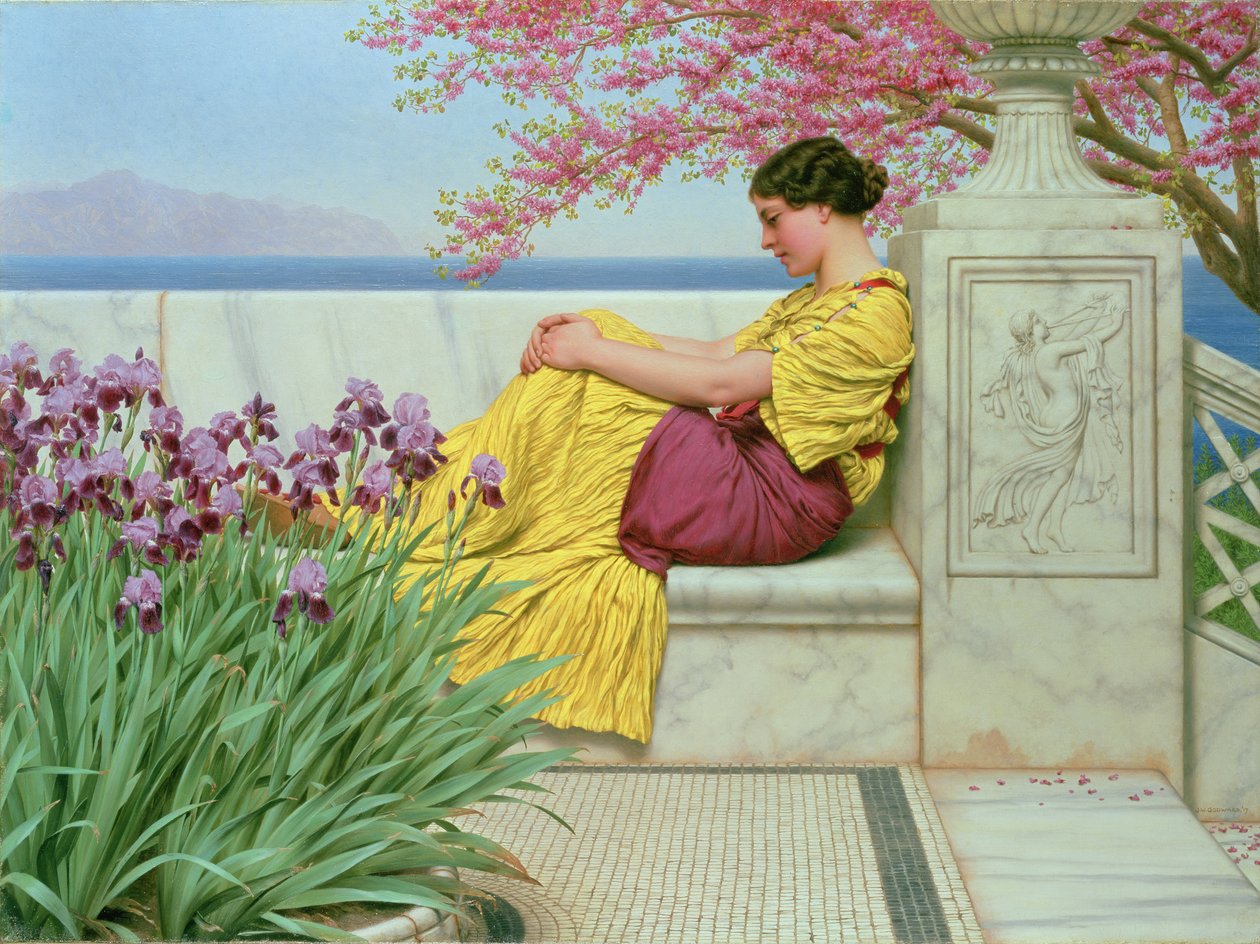 Sotto il fiore che pende dal ramo, 1917 da John William Godward