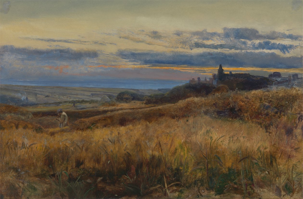 Campo di grano al tramonto da John William Inchbold