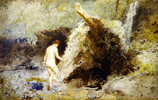 Paesaggio con Figura che si Bagna da John William North
