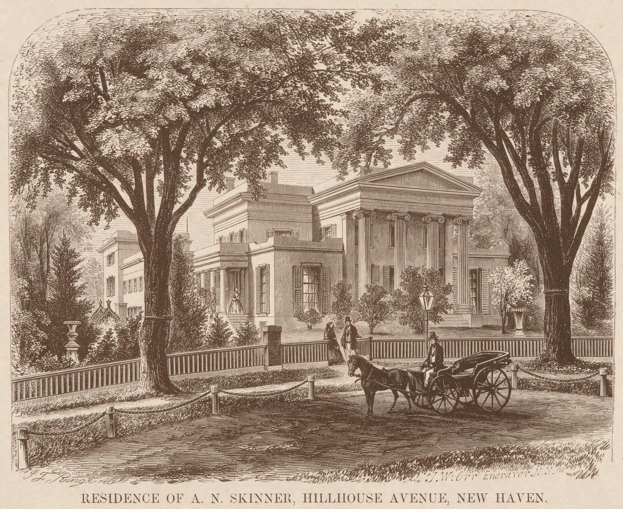Residenza di A.N. Skinner, Hillhouse Avenue, New Haven da John William Orr