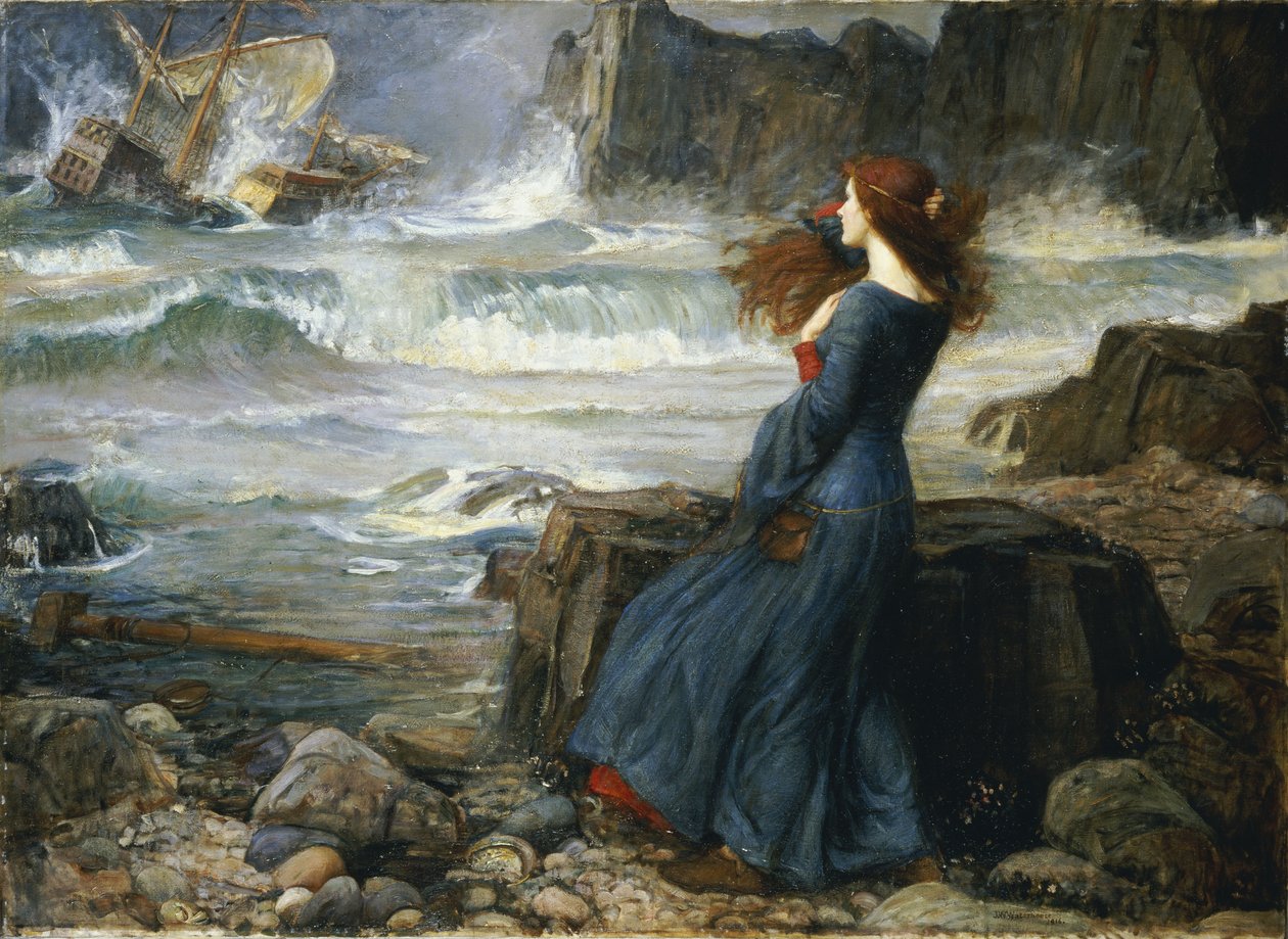 Miranda - La tempesta, 1916 da John William Waterhouse