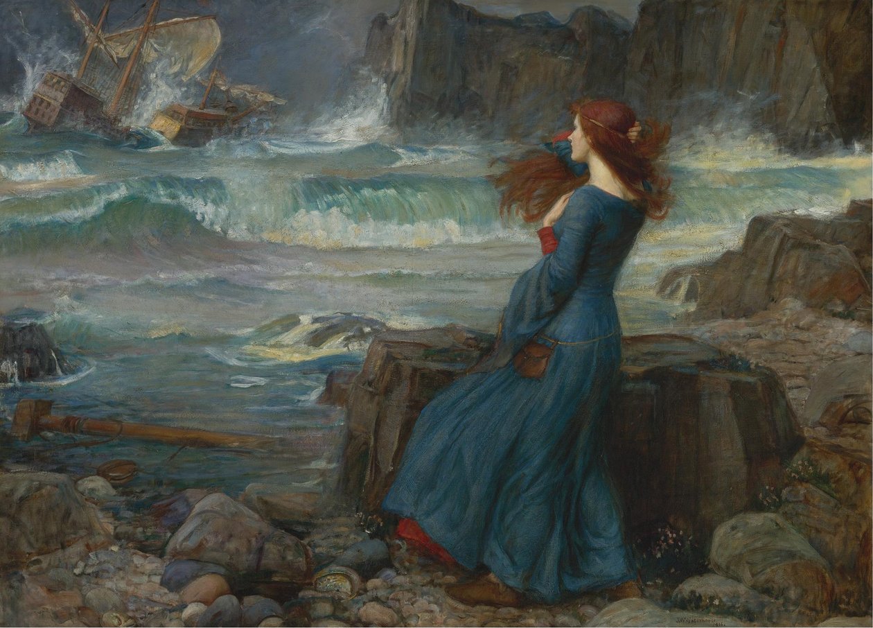 Miranda. La tempesta da John William Waterhouse