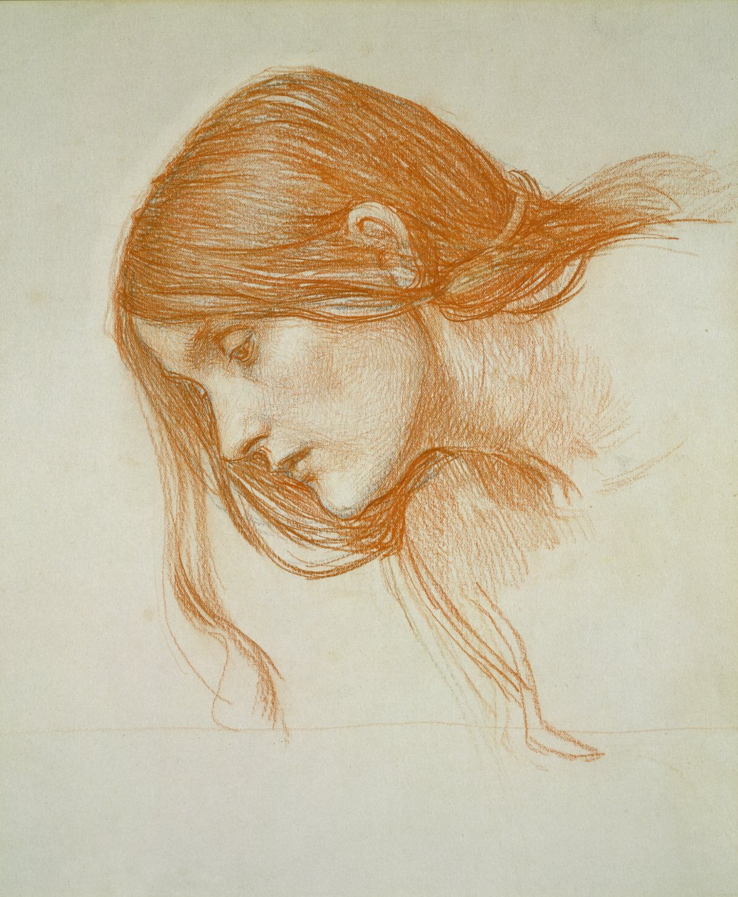 Studio della testa di una ragazza da John William Waterhouse