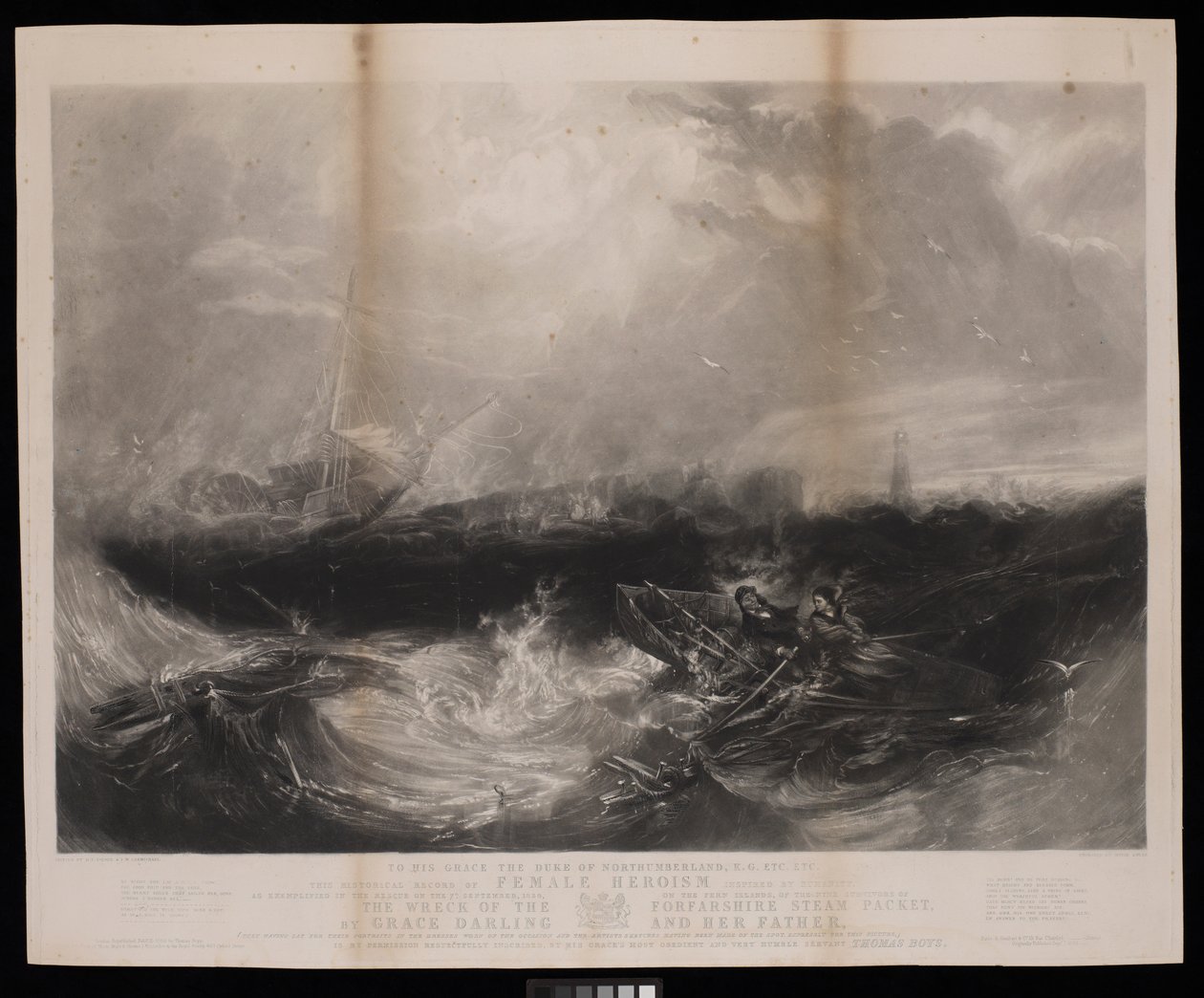 Al suo Grazia il Duca di Northumberland... questo record storico di eroismo femminile ispirato dall