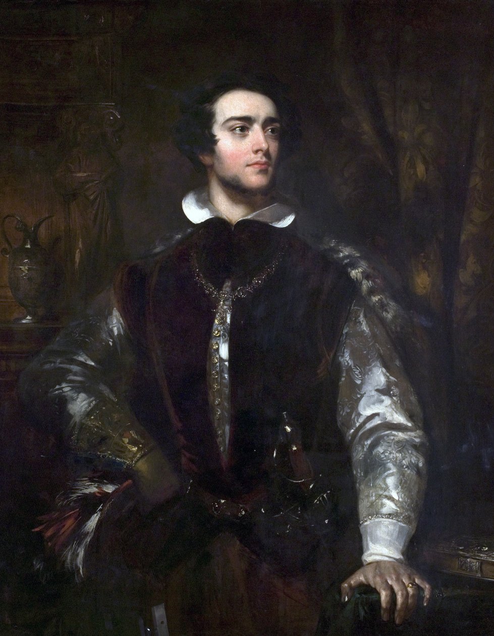 Un gentiluomo in costume elisabettiano, c.1850 da John Wood