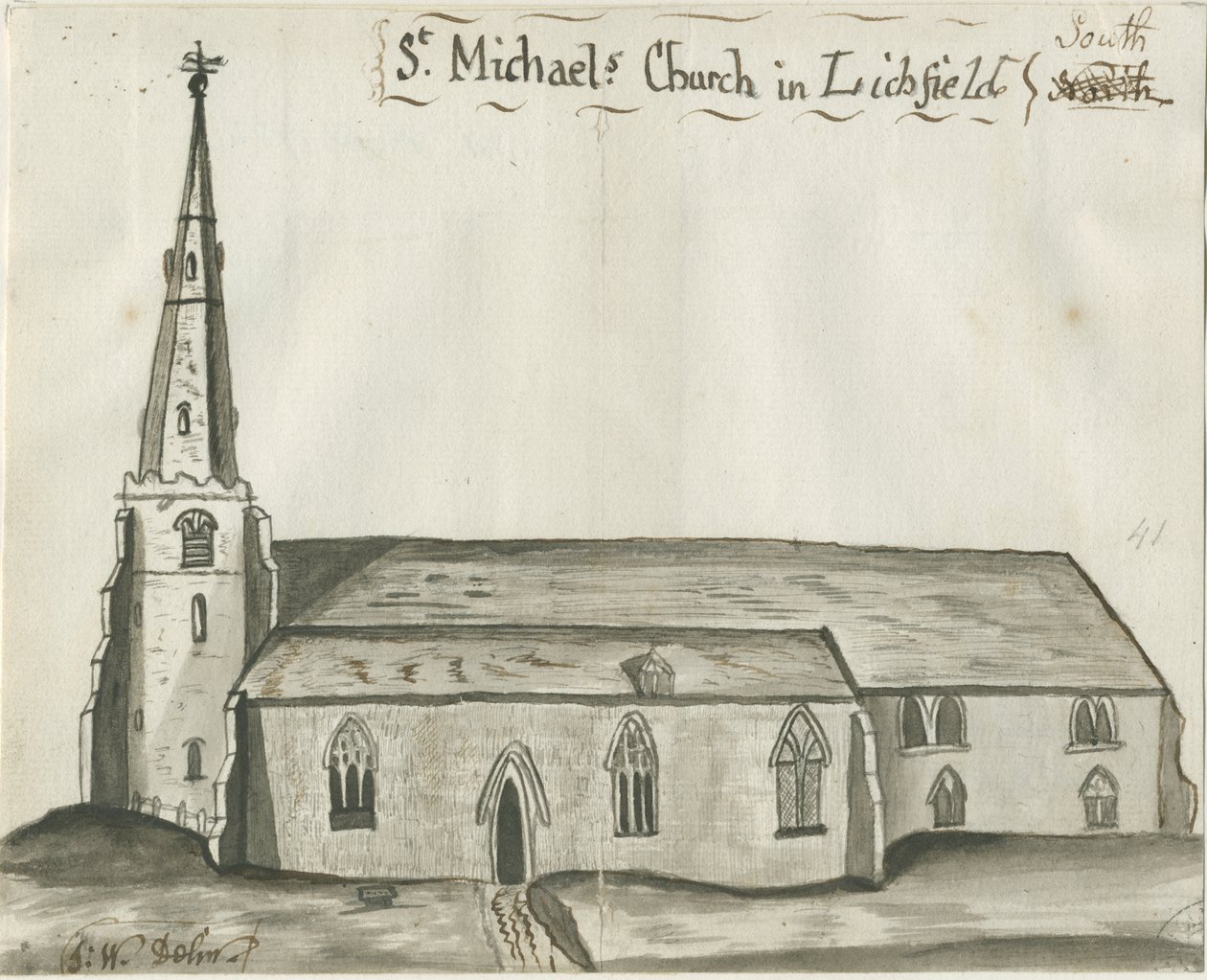 Lichfield - Chiesa di San Michele da John Wright