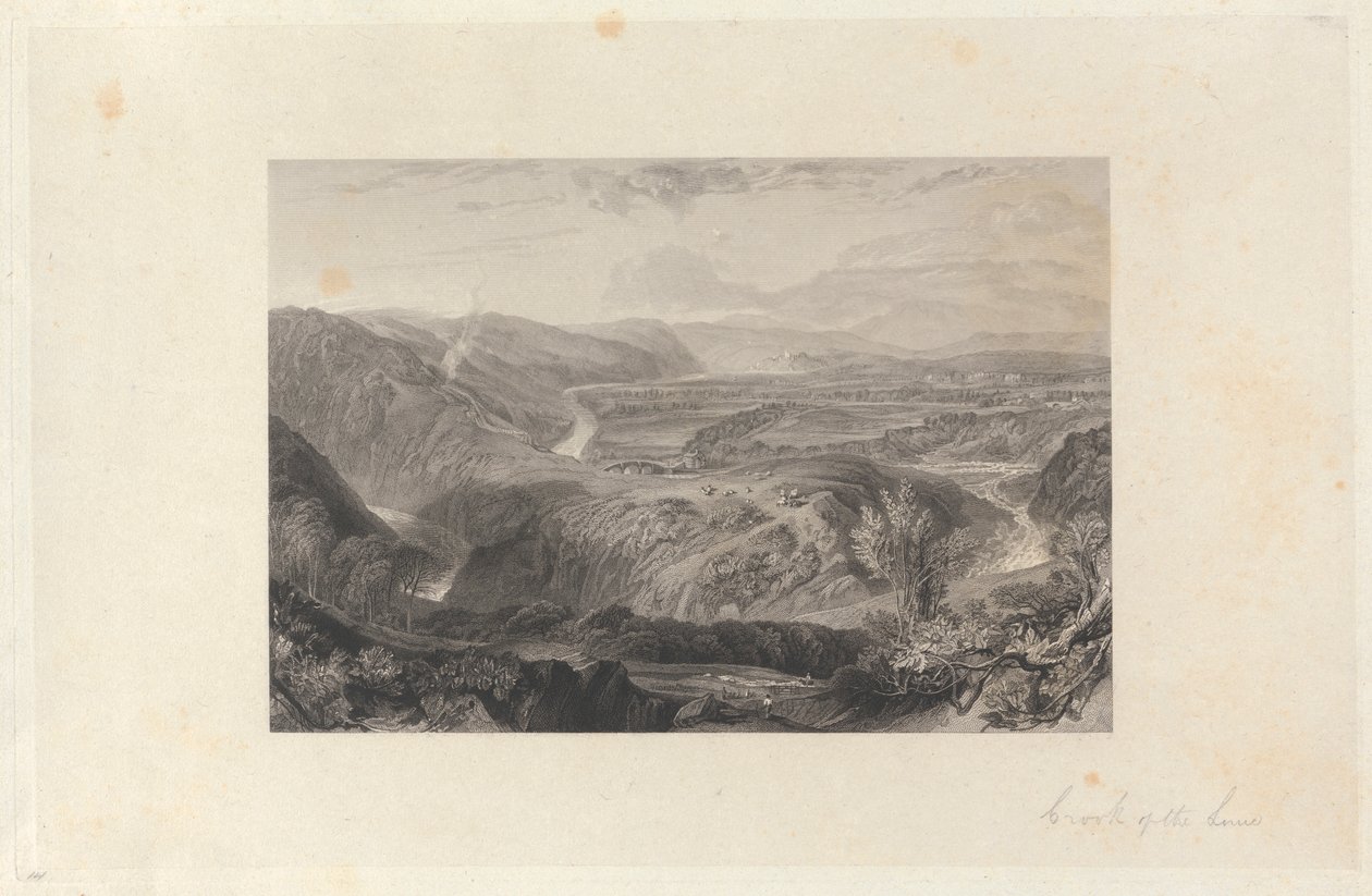 Curva del Lune, Guardando verso il Castello di Hornby da John Wykeham Archer