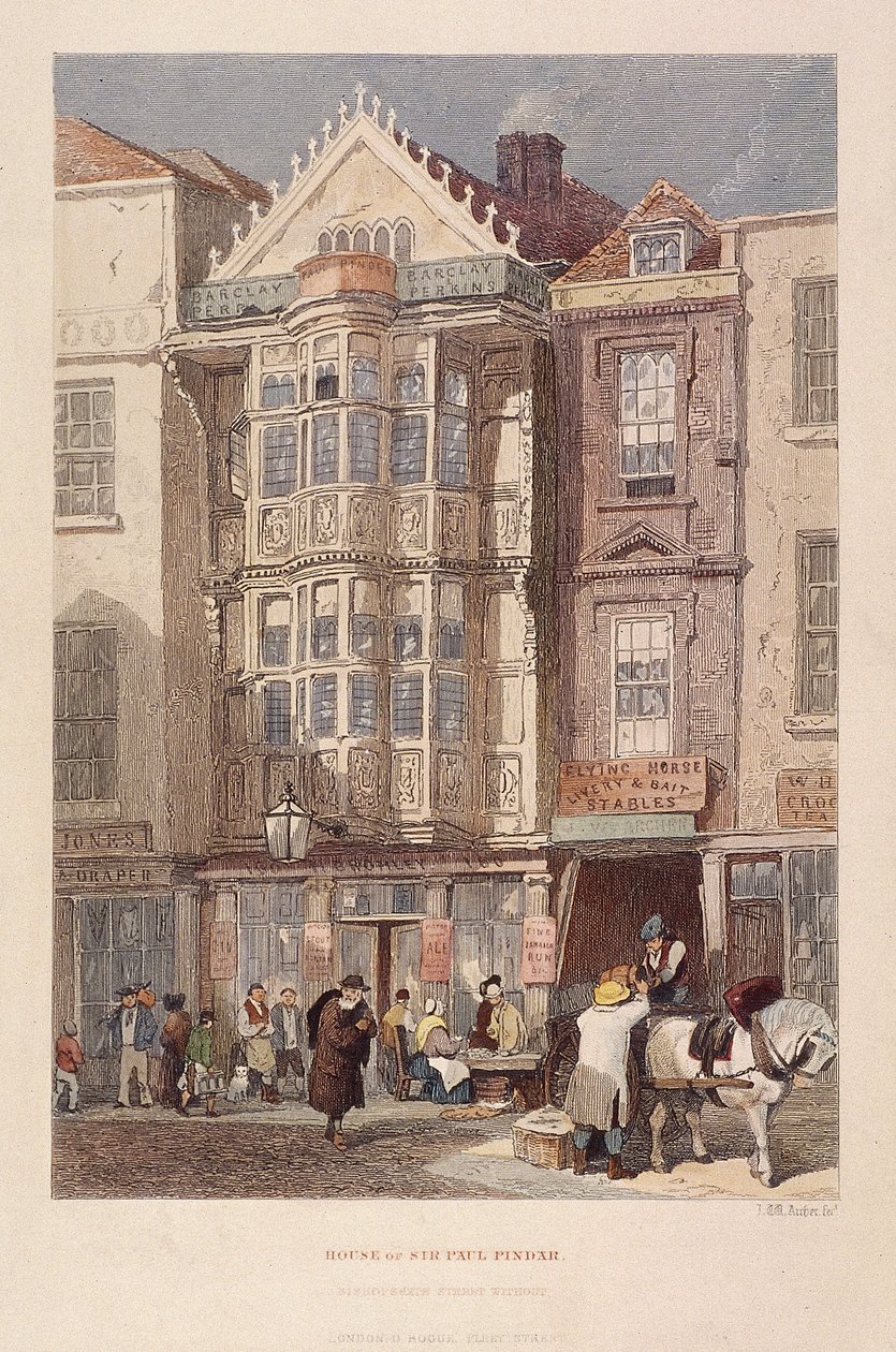 Taverna di Paul Pindar, Bishopsgate, Londra da John Wykeham Archer