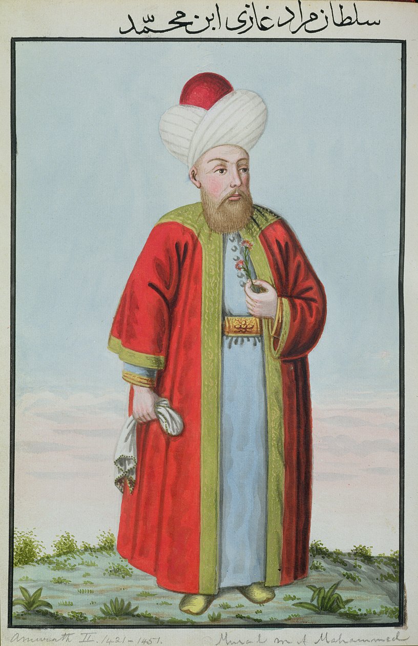 Amurath (Murad) II (1404-51) Sultano dal 1421 al 1451, tratto da "Una serie di ritratti degli imperatori di Turchia" da John Young