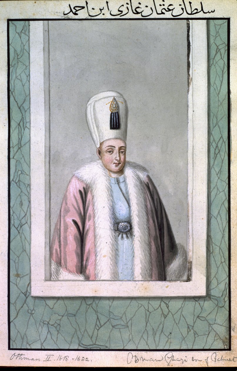Othman (Osman) II (1603-22) Sultano dal 1618 al 1622, tratto da "Una serie di ritratti degli imperatori di Turchia" da John Young
