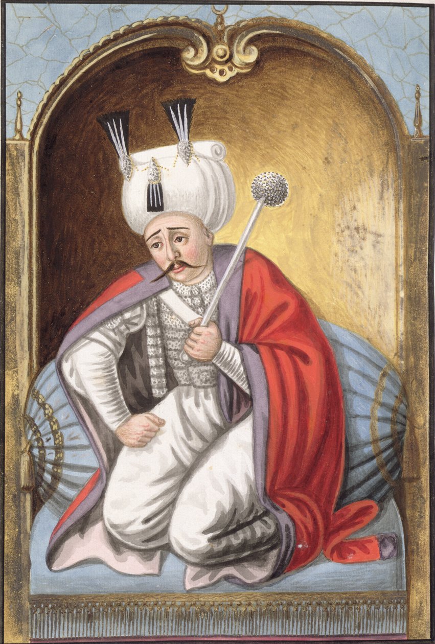 Selim I (1466-1520) detto "Yavuz", il Crudele, sultano dal 1512 al 1520, da "Una serie di ritratti degli imperatori di Turchia" da John Young