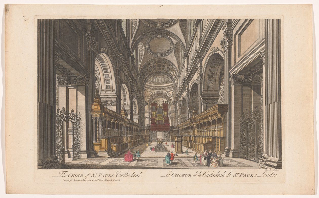 Vista del coro della Cattedrale di Saint Paul a Londra da John and Carington Bowles