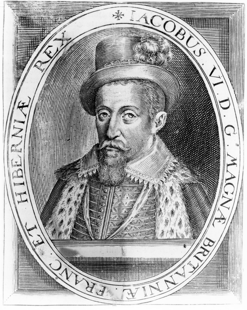 Giacomo VI di Scozia, stampa pubblicata da H. Jacopsen, 1618 da John de Critz