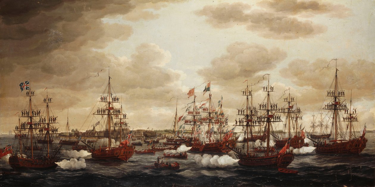 Lo sbarco della principessa Charlotte a Harwich nel 1761, 1762 da John the Elder Cleveley