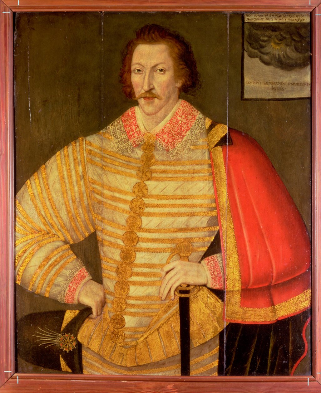 Ritratto di un gentiluomo, ritenuto essere il navigatore inglese Thomas Cavendish da John the Younger Bettes