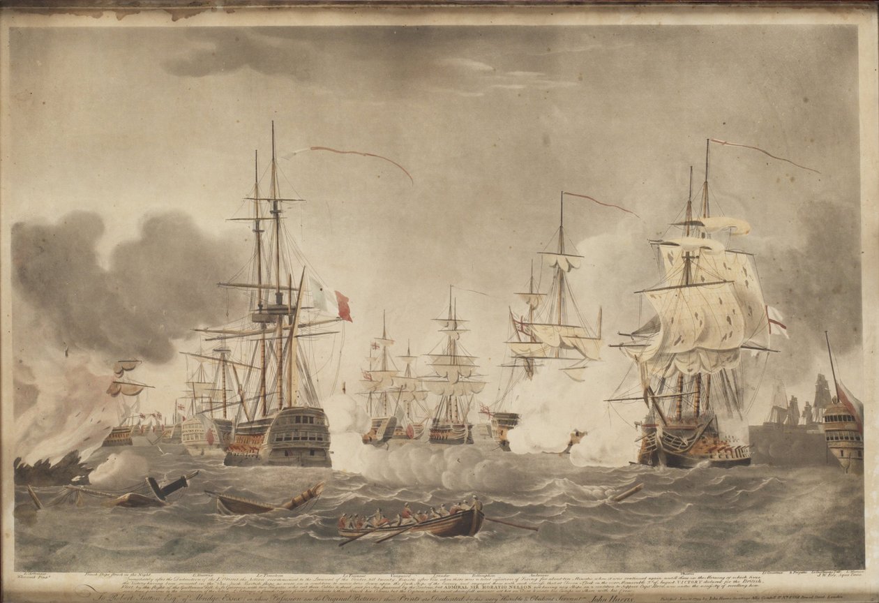 La Battaglia del Nilo, c. 1800 da John william Edy