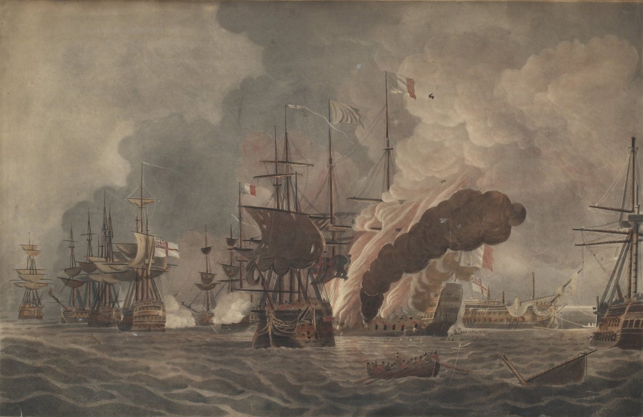 La battaglia del Nilo, c. 1800 da John william Edy