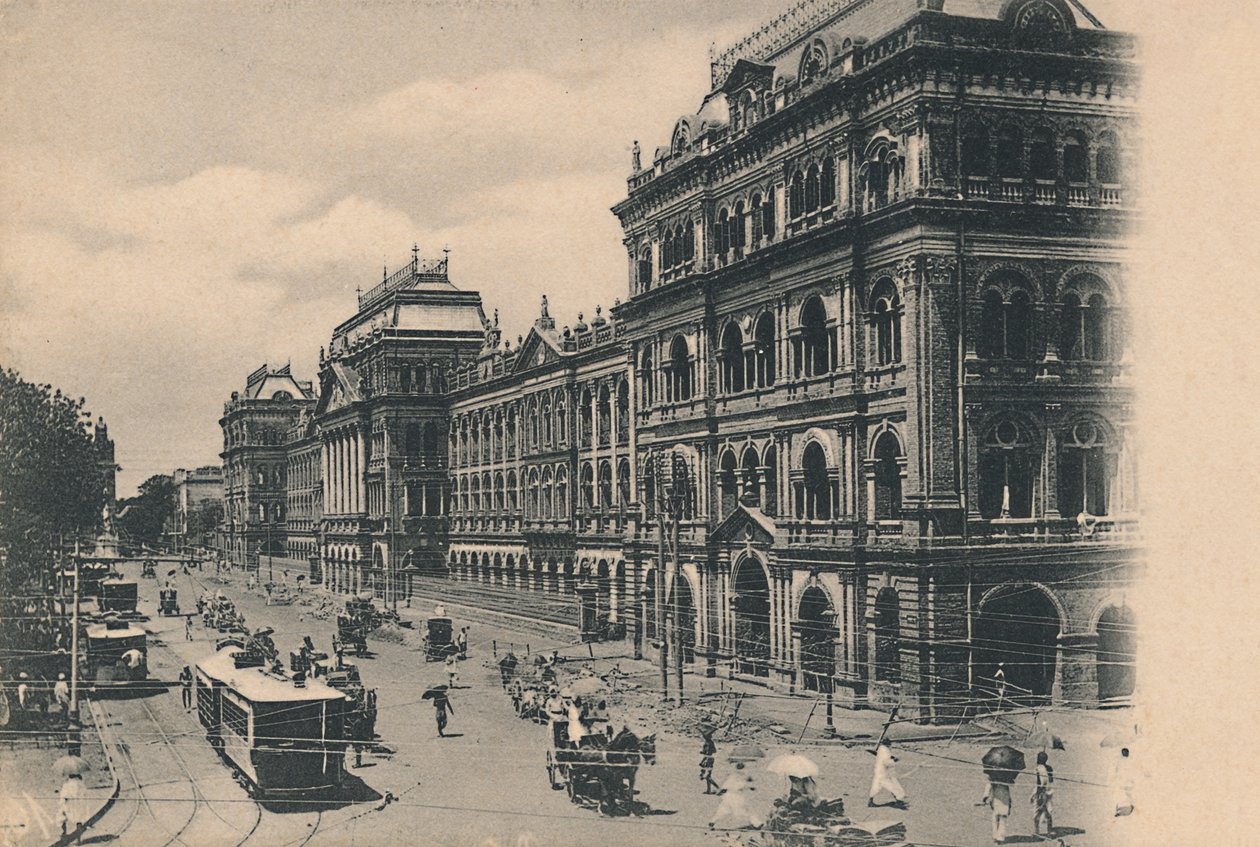 Vista degli edifici degli scrittori, Calcutta, c. 1910 da Johnston and Hoffmann