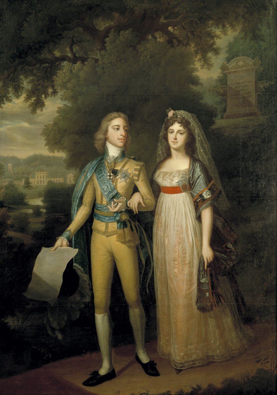 Svedese: Gustavo IV Adolfo, 1778-1837, re di Svezia e Fredrika Dorotea Vilhelmina, 1781-1826, principessa di Baden, regina di Svezia Ritratto di Gustavo IV Adolfo (1778-1837) e Federico di Baden (1781-1826) da Jonas Forsslund