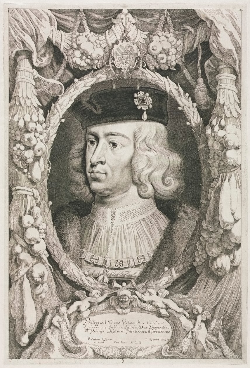 I Duchi di Borgogna: No. 8. Ritratto di Filippo I (il Bello) di Castiglia da Jonas Suyderhoef