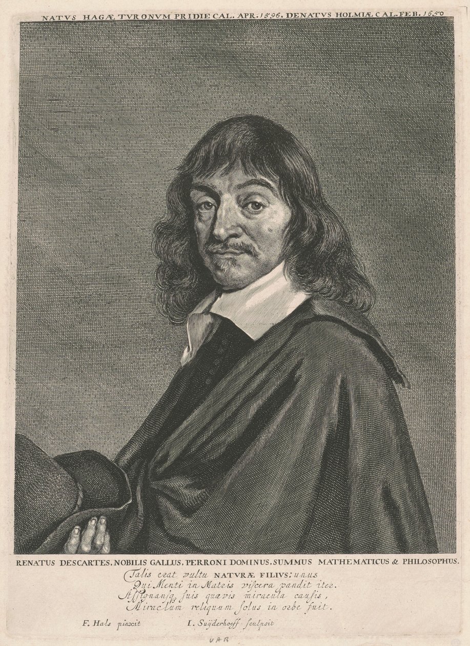 René Descartes da Jonas Suyderhoff, after Frans Hals