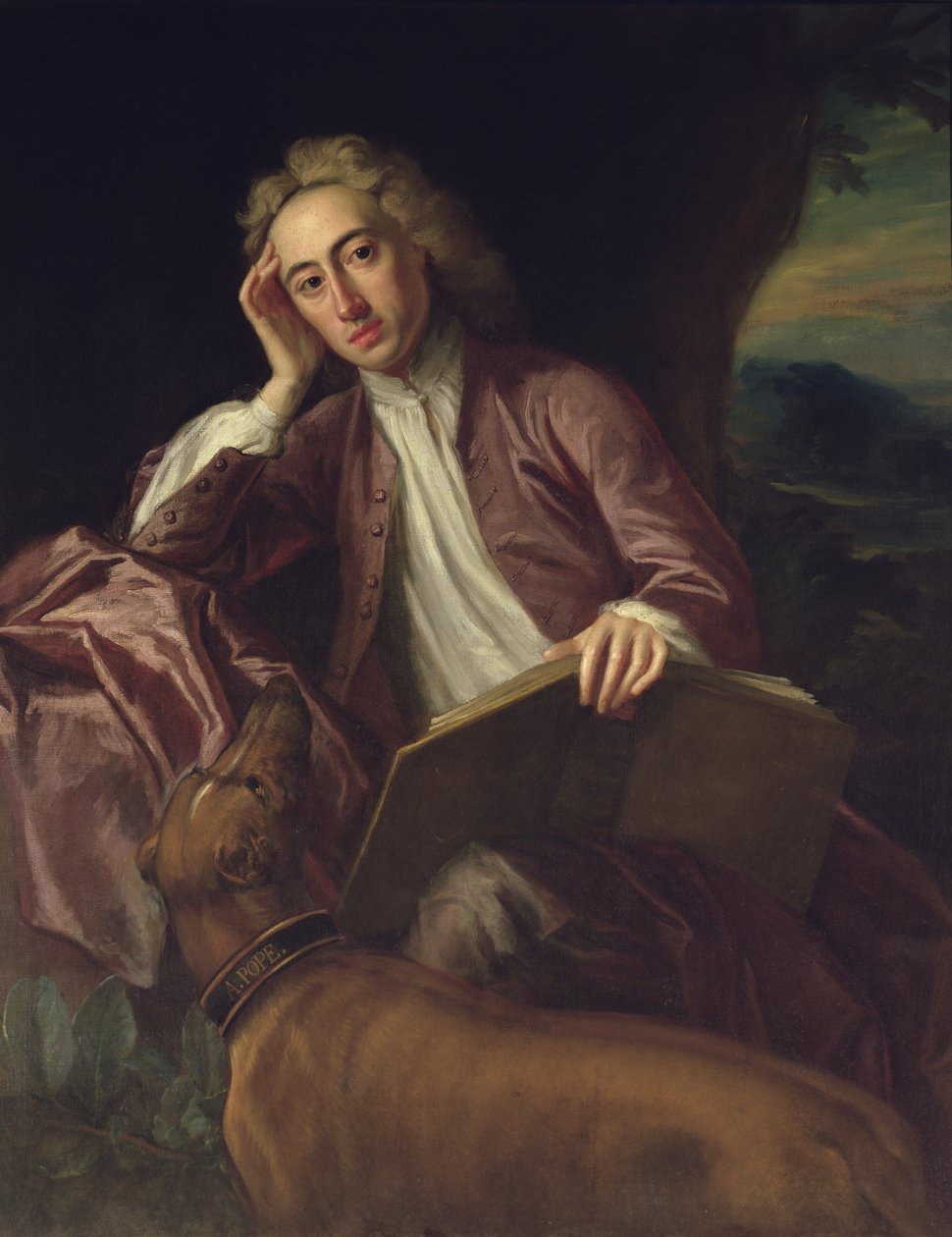 Alexander Pope e il suo cane, Bounce, c.1718 da Jonathan Richardson
