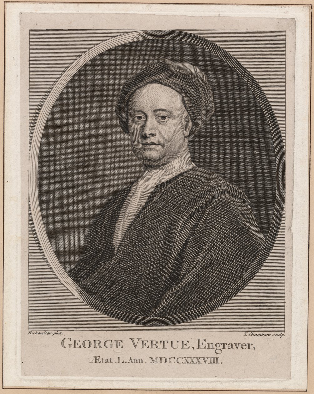 George Vertue, inciso da Thomas Chambars (1724-89), c.1762 da Jonathan Richardson