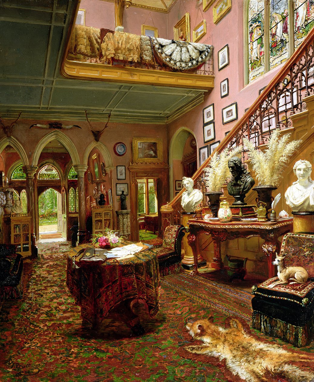La Sala e la Scala di una Casa di Campagna, 1888 da Jonathan Pratt