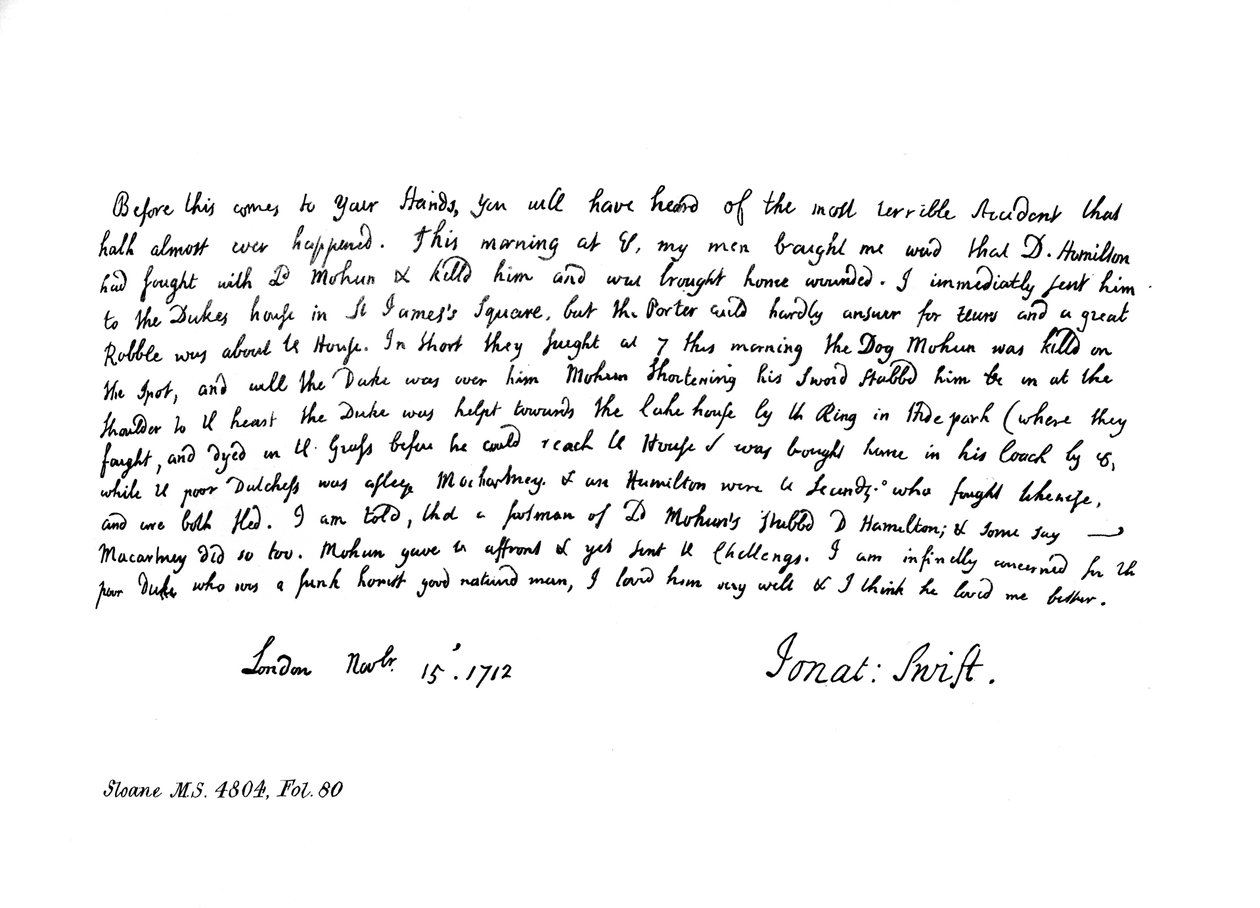Estratto dal diario di Dean Swift, indirizzato a Mrs Dingley, 1712, 1840 da Jonathan Swift