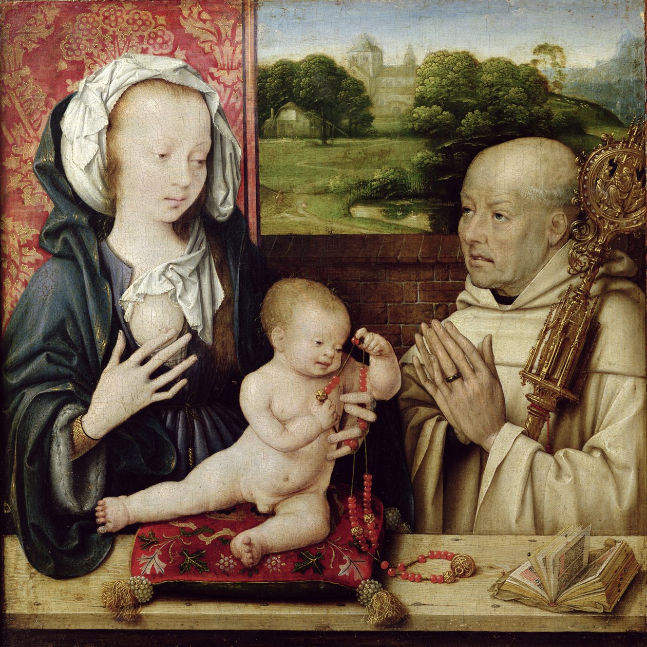 La Vergine e il Bambino adorati da San Bernardo da Joos van Cleve