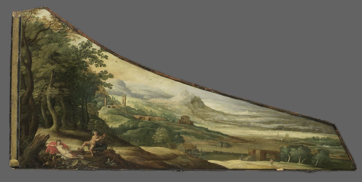 Dipinto su un coperchio di clavicembalo con Bacco e Cibele da Joos de Momper (II) (manner of)