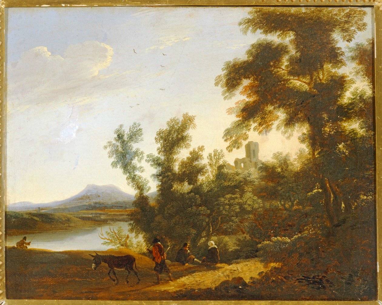 Paesaggio con alberi e rovine da Joos or Josse de The Younger Momper