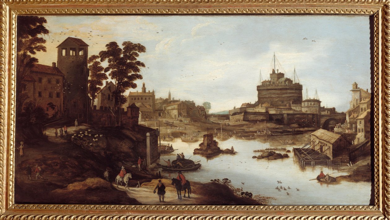 Veduta del Tevere e del Castel Sant