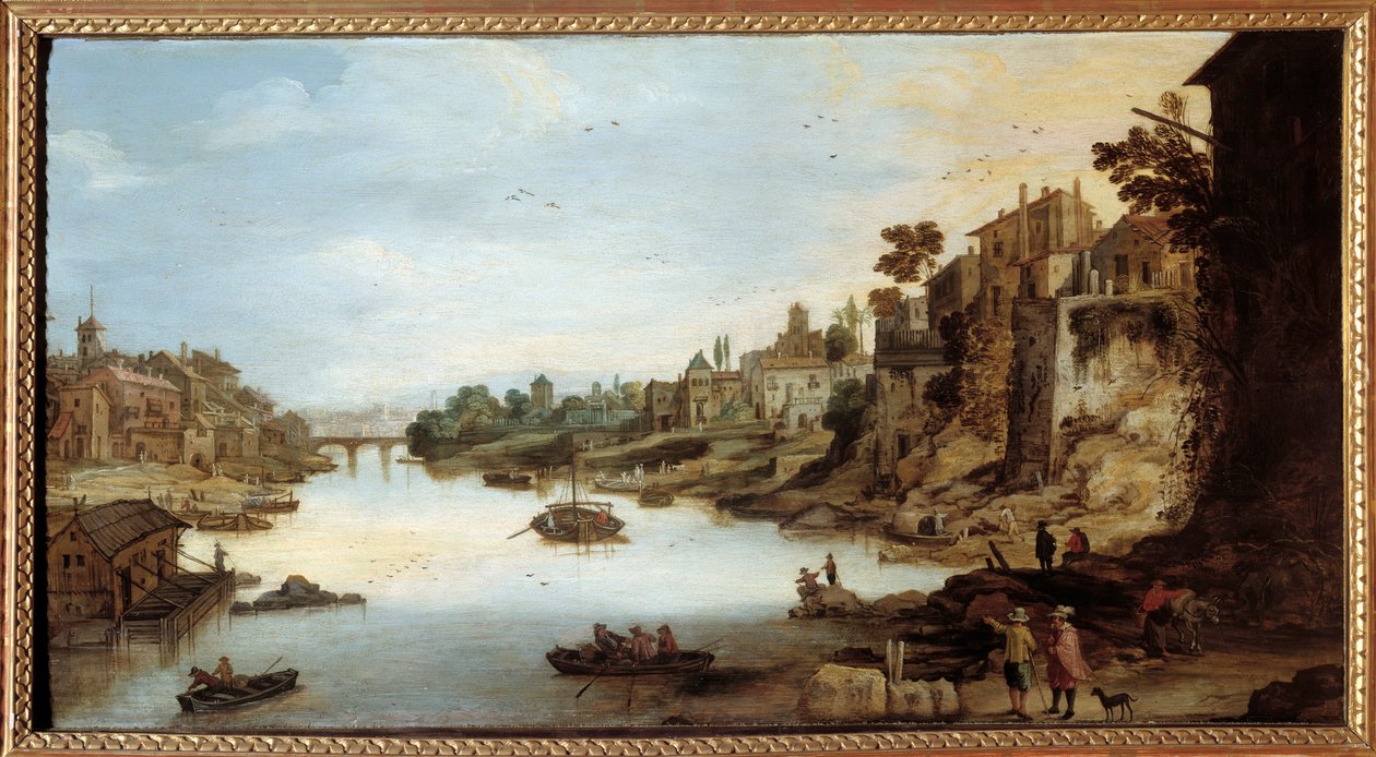 Veduta del Tevere a Roma da Joos or Josse de The Younger Momper