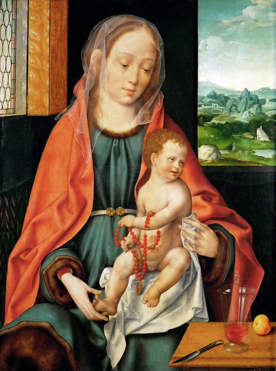 Arte fiamminga: La Vergine e il Bambino di Joos van Cleve, ca 1530. Olio su legno, 74,3x56. Museo di Storia dell