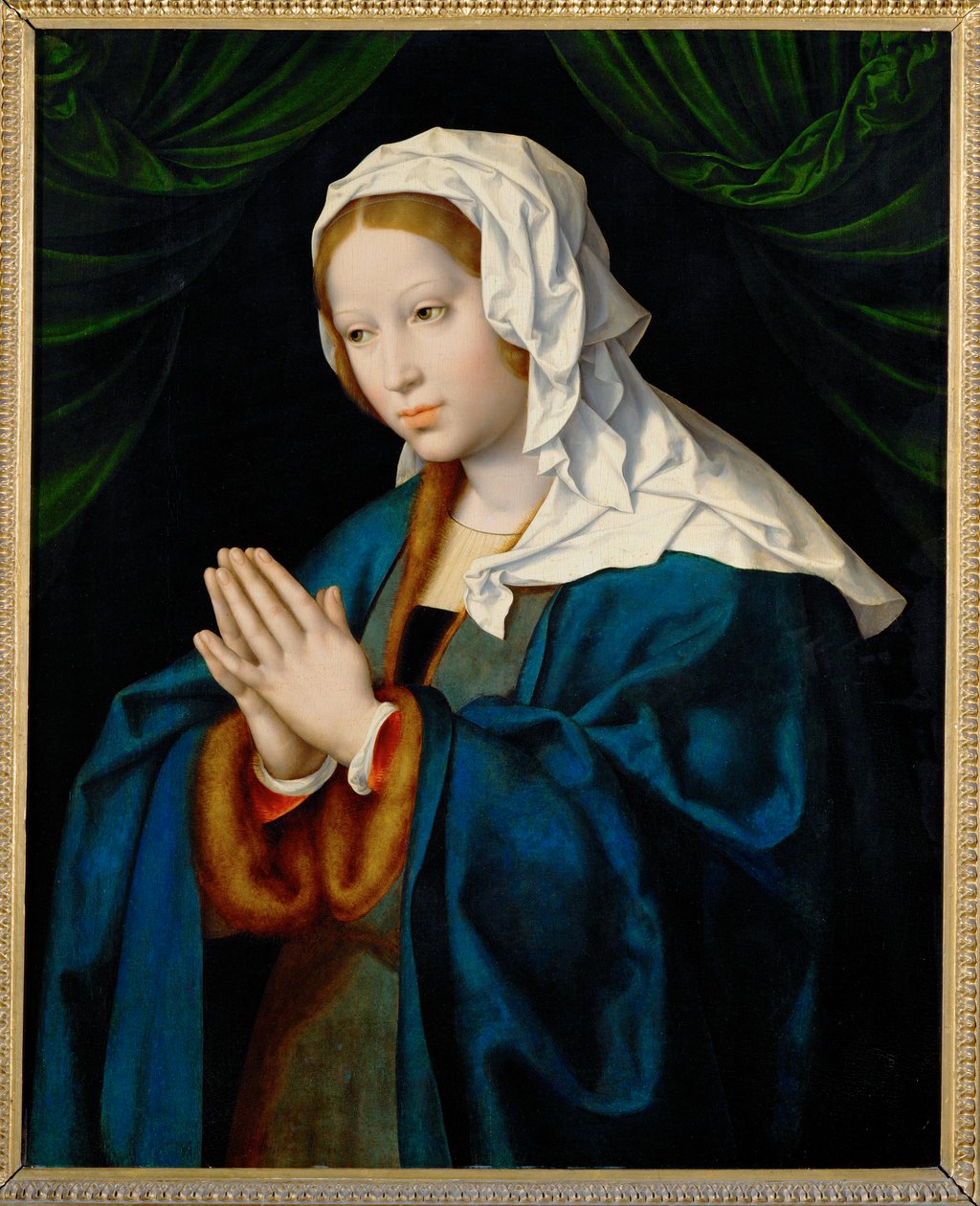 La Vergine Maria in preghiera... (dipinto su tela) da Joos van Cleve