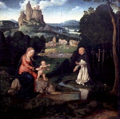 La Vergine e Gesù Bambino con un frate domenicano, c.1515-18 da Joos van Cleve