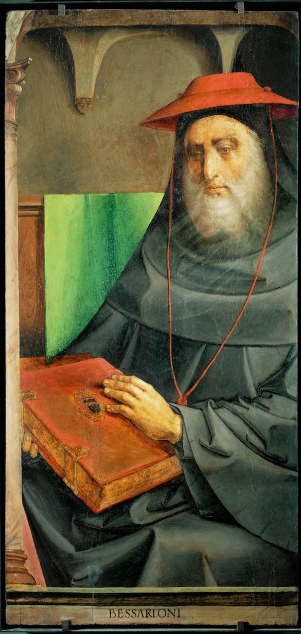 Il cardinale Bessarione, umanista e studioso di Bisanzio ... da Joos van Gent (fl.1460 75)