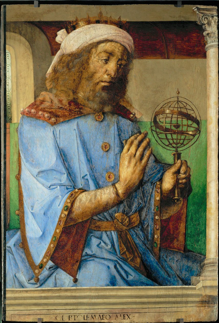 Claudio Tolomeo, astronomo e geografo greco ... da Joos van Gent (fl.1460 75)