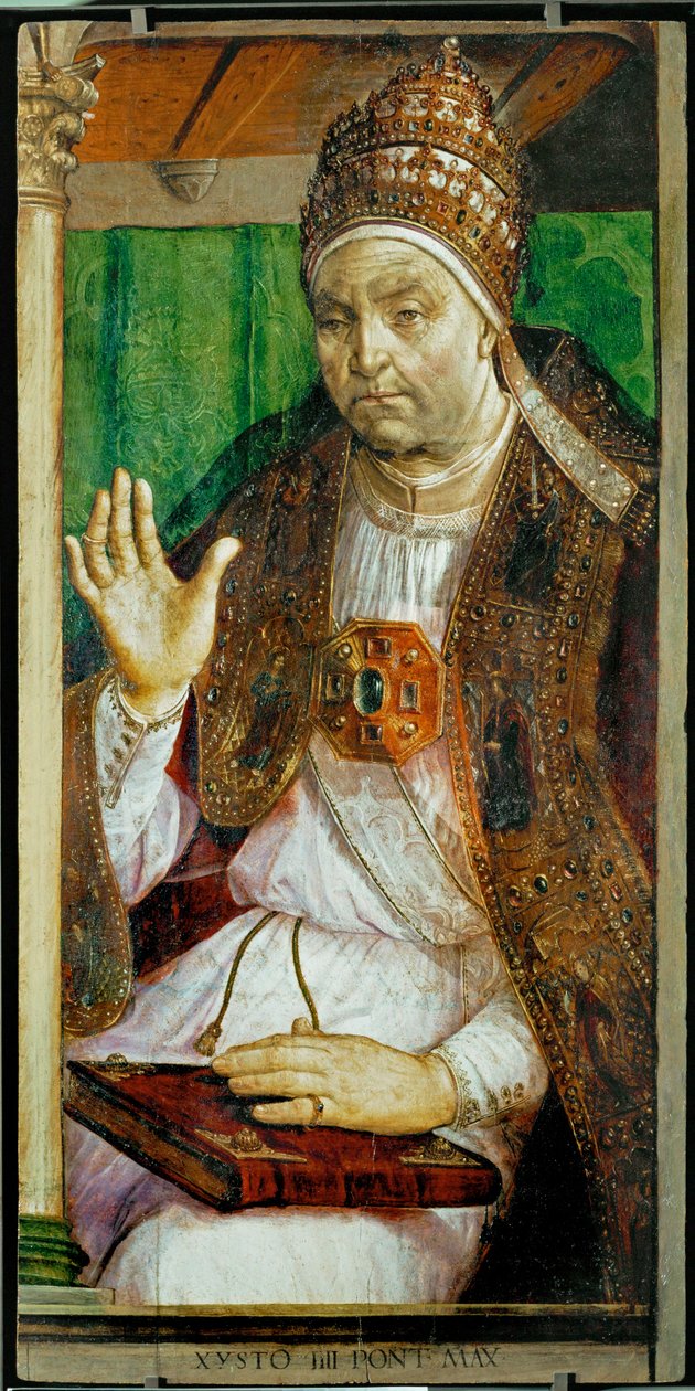 Papa Sisto IV Da una serie di 28 ritratti ... da Joos van Gent (fl.1460 75)