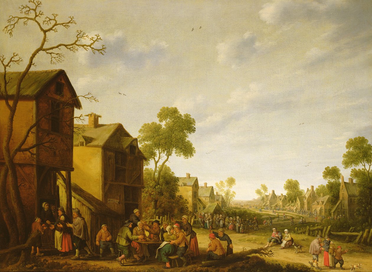 Scena di strada di un villaggio, XVII secolo da Joost Cornelisz. Droochsloot