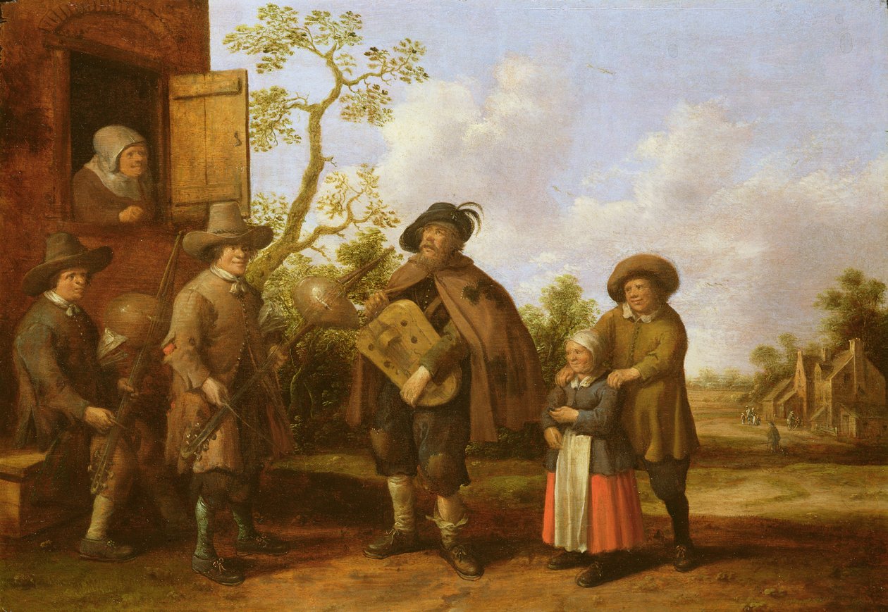 Scena di Villaggio con Musicisti, 1659 da Joost Cornelisz. Droochsloot