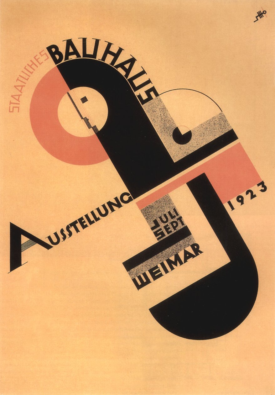 Pubblicità della mostra Bauhaus a Weimar da Joost Schmidt