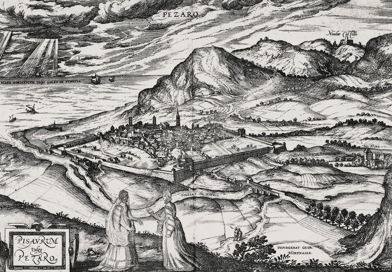 Città di Pesaro, incisione di Joris Hoefnagel (1542-1601) da Joris Hoefnagel