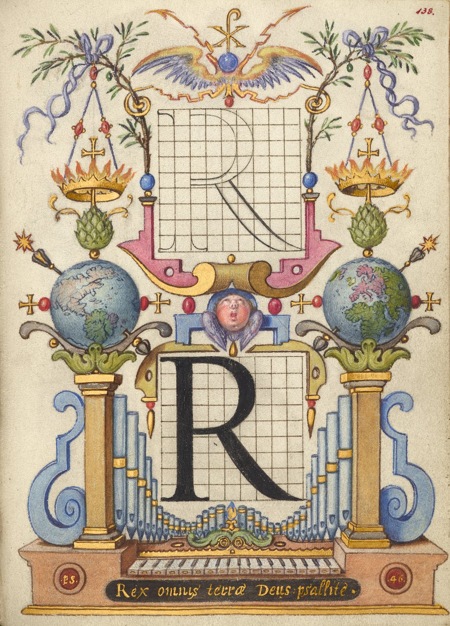 Guida alla costruzione della lettera R da Joris Hoefnagel