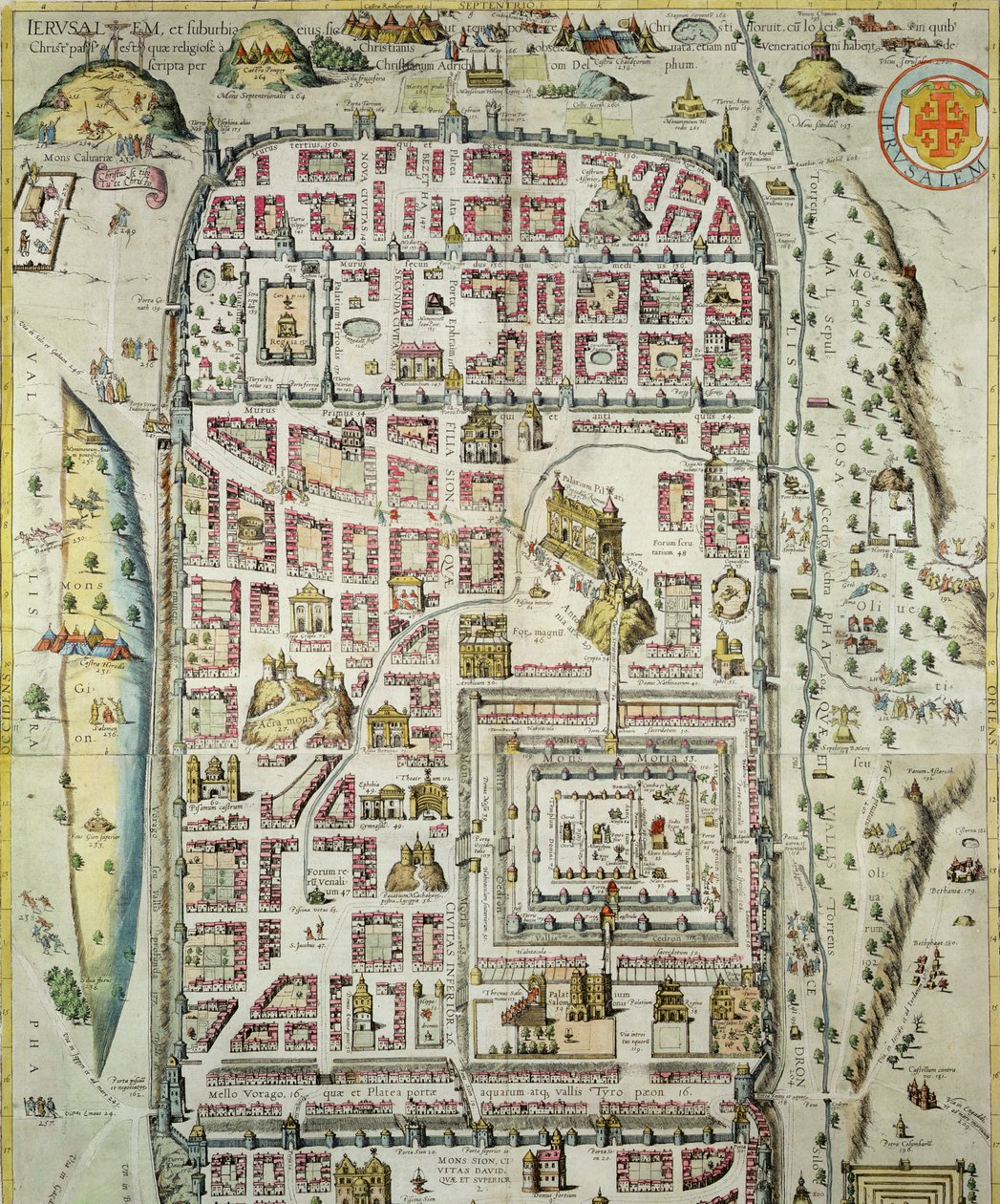 Mappa di Gerusalemme e dell
