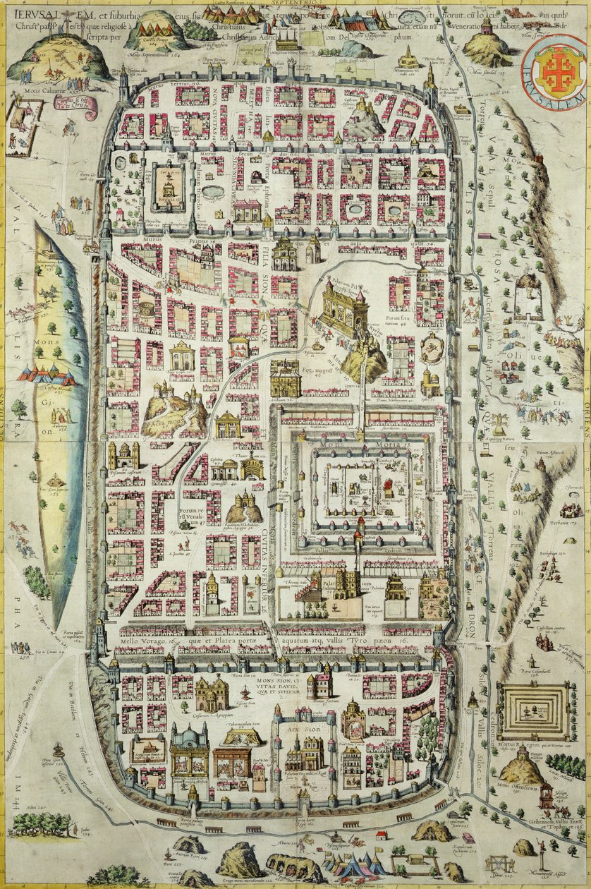 Mappa di Gerusalemme e dell