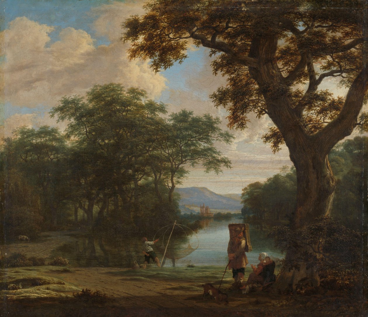 Paesaggio con pescatore con una rete quadrata da Joris van der Haagen